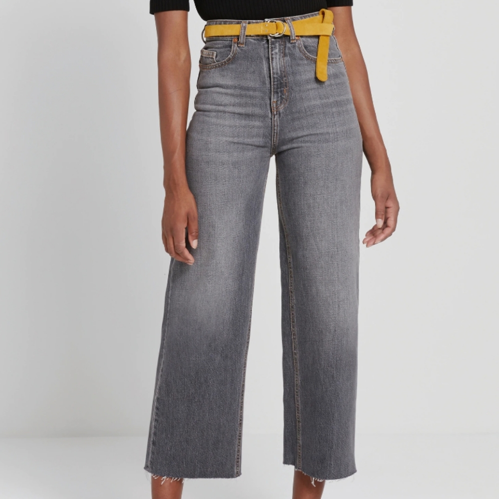 Nwt Frank and Oak Nina wide leg Jean washed grey